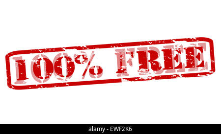 Rubber stamps with text one hundred percent free inside, illustration Stock Photo