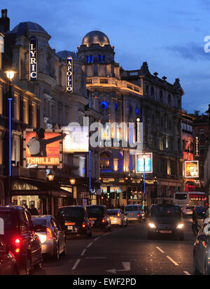 Shaftesbury Avenue Theatres in London West End. Stock Photo
