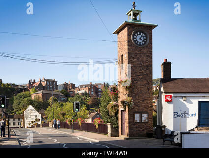 UK, England, Shropshire, Bridgnorth, Low Town, tower commemorating making first passenger railway loco Stock Photo