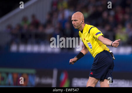 Olomouc, Czech Republic. 24th June, 2015. Sergey Karasev (Referee) Football/Soccer : UEFA Under-21 European Championship Czech Republic 2015 Group B match between England 1-3 Italy at Andruv stadion in Olomouc, Czech Republic . © Maurizio Borsari/AFLO/Alamy Live News Stock Photo