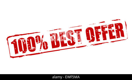 Rubber stamps with text one hundred percent best offer inside, illustration Stock Photo