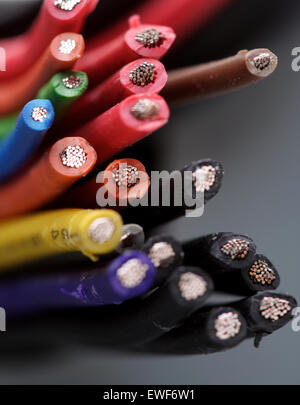 Computer cables on white background Stock Photo