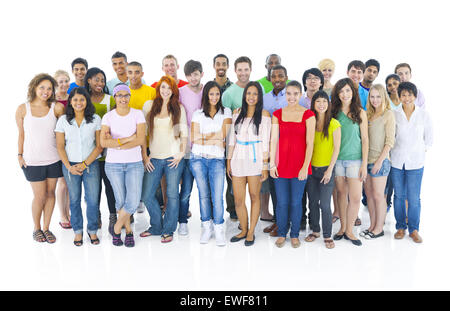 Large Group People Standing Diverse Diversity Stock Photo