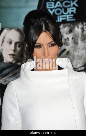 LOS ANGELES, CA - FEBRUARY 16, 2011: Kim Kardashian at the Los Angeles premiere of 'Unknown' at the Mann Village Theatre, Westwood. Stock Photo