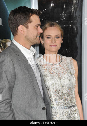 LOS ANGELES, CA - FEBRUARY 16, 2011: Diane Kruger & Joshua Jackson at the Los Angeles premiere of her new movie 'Unknown' at the Mann Village Theatre, Westwood. Stock Photo