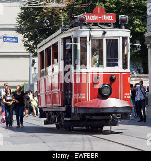 Taksim Tunel historic tramway in Istanbul, Turkey. Stock Photo