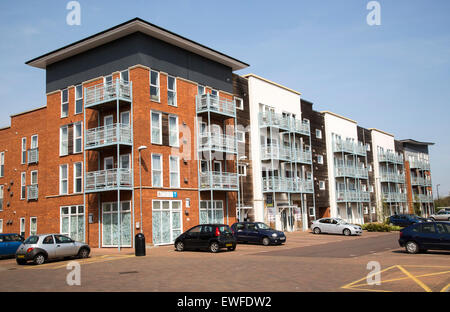 Modern apartment housing in Compair Crescent, central Ipswich, Suffolk, England, UK Stock Photo