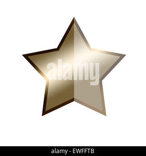 Half star (50 percent) on white Stock Photo