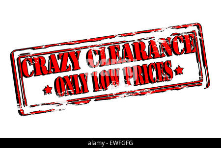 Rubber stamp with text crazy clearance inside, illustration Stock Photo