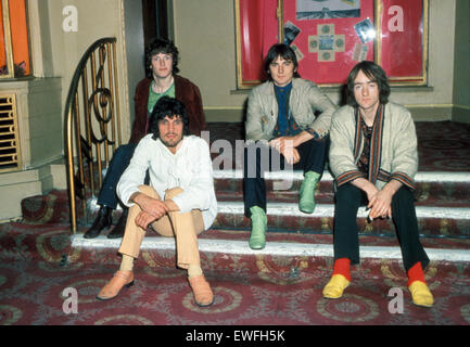 TRAFFIC UK rock group about 1968. From left: Steve Winwood (back), Jim Capaldi, Chris Wood, Dave Mason.Photo Strange Things Stock Photo