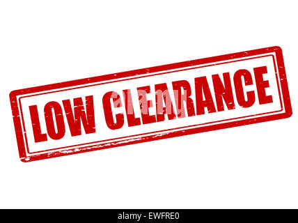 Rubber stamp with text low clearance inside, illustration Stock Photo