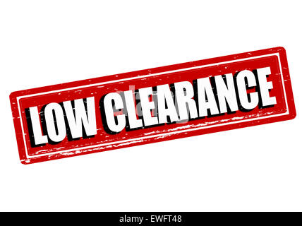 Rubber stamp with text low clearance inside, illustration Stock Photo