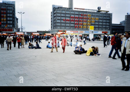 Berlin, GDR, passersby on the Alexanderplatz Stock Photo
