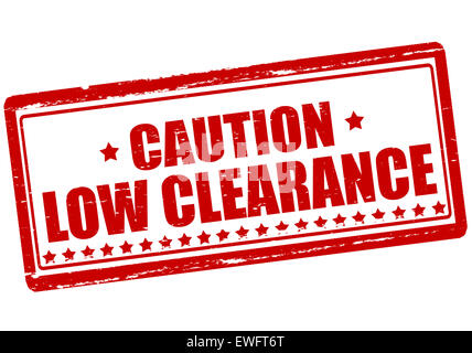 Rubber stamp with text caution low clearance inside, illustration Stock Photo