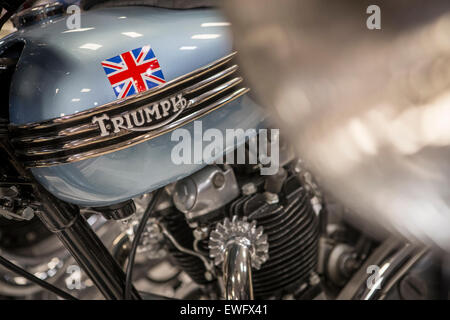 Triumph classic motorcycle trademark insignia Stock Photo