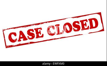 Rubber stamp with text case closed inside, illustration Stock Photo