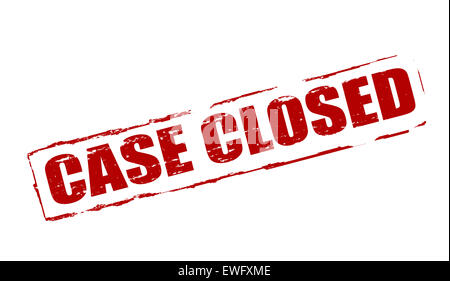 Rubber stamp with text case closed inside, illustration Stock Photo