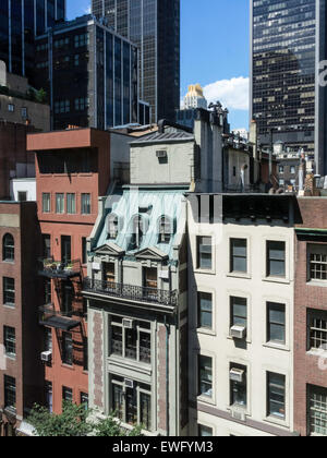 Facades of Buildings, West 54th Street, NYC, USA Stock Photo