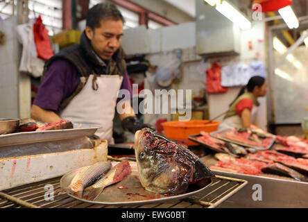 Hong Kong, China, fish sale at a farmer's market Stock Photo