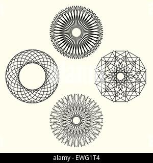 Guilloche vector elements. Stock Vector
