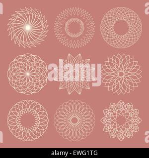 Guilloche vector elements. Stock Vector