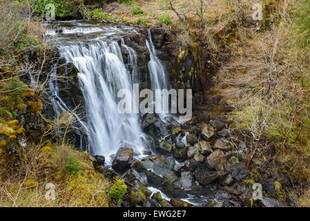 Upper falls, waterfall, Aros burn, Aros Park, near Tobermory, Isle of Mull, Hebrides, Argyll and Bute, Scotland Stock Photo