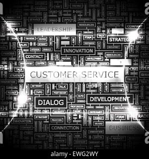 CUSTOMER SERVICE. Concept illustration. Graphic tag collection. Wordcloud collage. Stock Vector