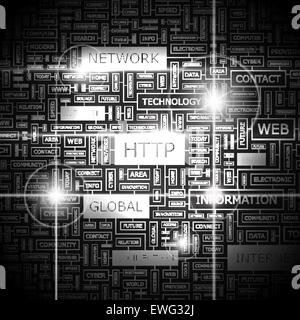 HTTP. Word cloud illustration. Tag cloud concept collage. Stock Vector