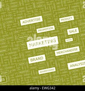 MARKETING. Word cloud concept illustration. Wordcloud collage. Stock Vector