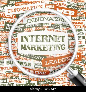 INTERNET MARKETING. Background concept wordcloud illustration. Print concept word cloud. Graphic collage. Stock Vector