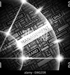 MANAGEMENT. Word cloud concept illustration. Wordcloud collage. Stock Vector