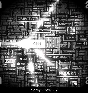 ART. Background concept wordcloud illustration. Print concept word cloud. Graphic collage. Stock Vector