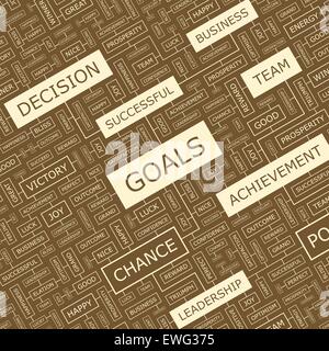 GOALS. Word cloud illustration. Tag cloud concept collage. Stock Vector