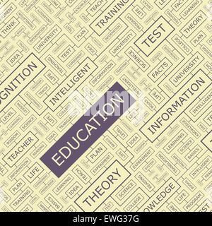 EDUCATION. Background concept wordcloud illustration. Print concept word cloud. Graphic collage. Stock Vector