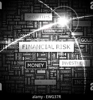 FINANCIAL RISK. Word cloud concept illustration. Wordcloud collage. Stock Vector
