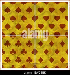 Card suits. Seamless abstract background. Abstract pattern. Stock Vector