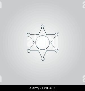 Sheriff star icon Stock Vector