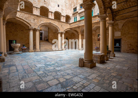 Italy Apulia Francavila Fontana  Imperial castle courtyard Stock Photo