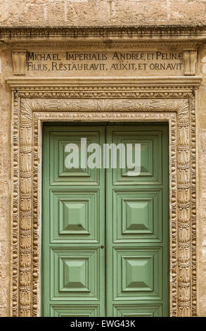 Italy Apulia Francavila Fontana Imperiali castle door first floor in the courtyard Stock Photo