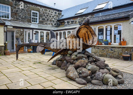 Basking Shark sculture, Art in Nature Sculpture Trail, Calgary Bay, Isle of Mull, Hebrides, Argyll and Bute, Scotland Stock Photo