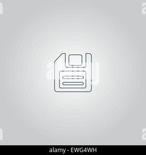 Magnetic floppy disc icon for computer Stock Vector