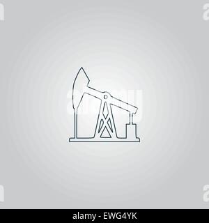 Oil derrick. Black vector icon. Stock Vector