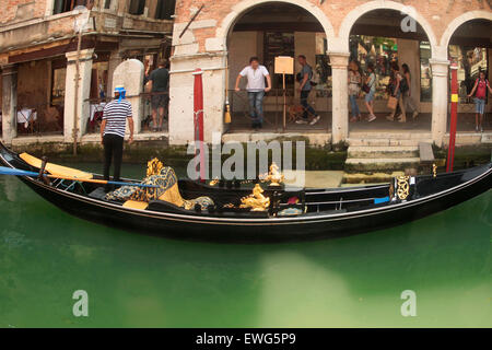 Venice- Rio dei Santissimi Apostoli- Gondola Stock Photo
