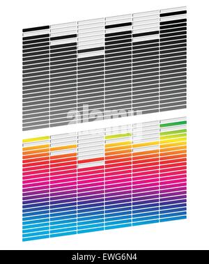 Equalizer (EQ) graphics. Black and white and gradient version. Stock Vector