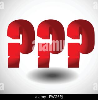 Bold, 3d question marks. 3 question marks for problem, riddle or concepts related to questions. Stock Vector