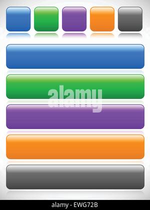 Set of button, banner backgrounds w/ empty space for print or web design. Square and rectangle version with rounded corners and  Stock Vector