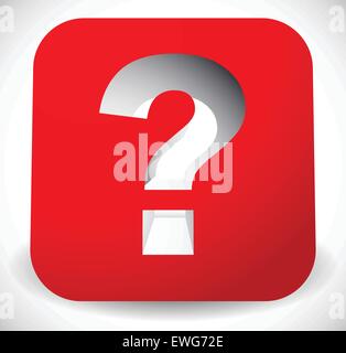 3D red question mark graphics for related concepts. Problem solving, questions, riddle, quiz, looking for a solution. Stock Vector