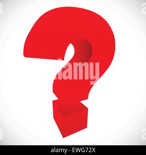 3D red question mark graphics for related concepts. Problem solving, questions, riddle, quiz, looking for a solution. Stock Vector