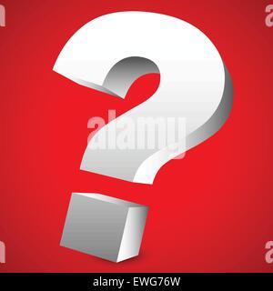3D red question mark graphics for related concepts. Problem solving, questions, riddle, quiz, looking for a solution. Stock Vector