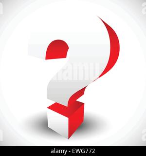 3D red question mark graphics for related concepts. Problem solving, questions, riddle, quiz, looking for a solution. Stock Vector